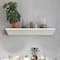 Small White Wedge Wood Floating Wall Shelf